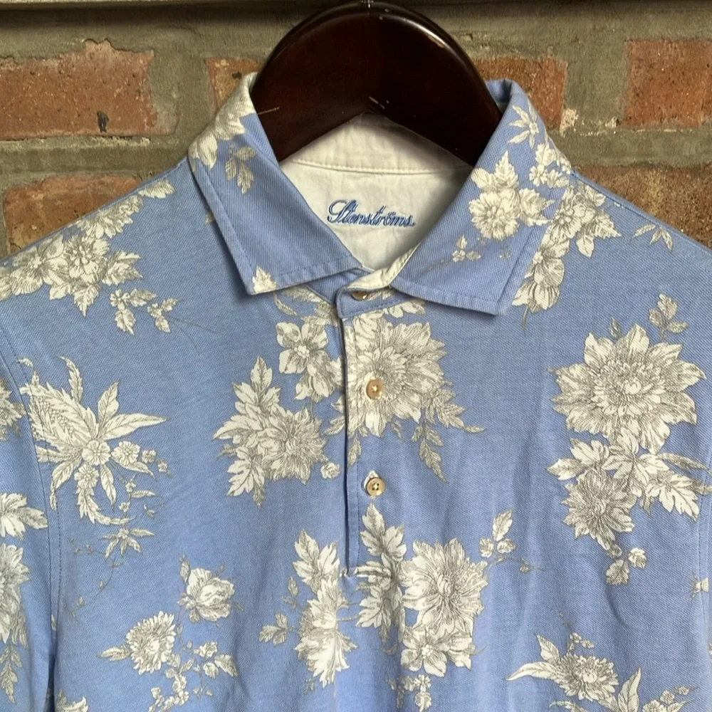 Stenstroms blue floral polo shirt - Picture 3 of 17
